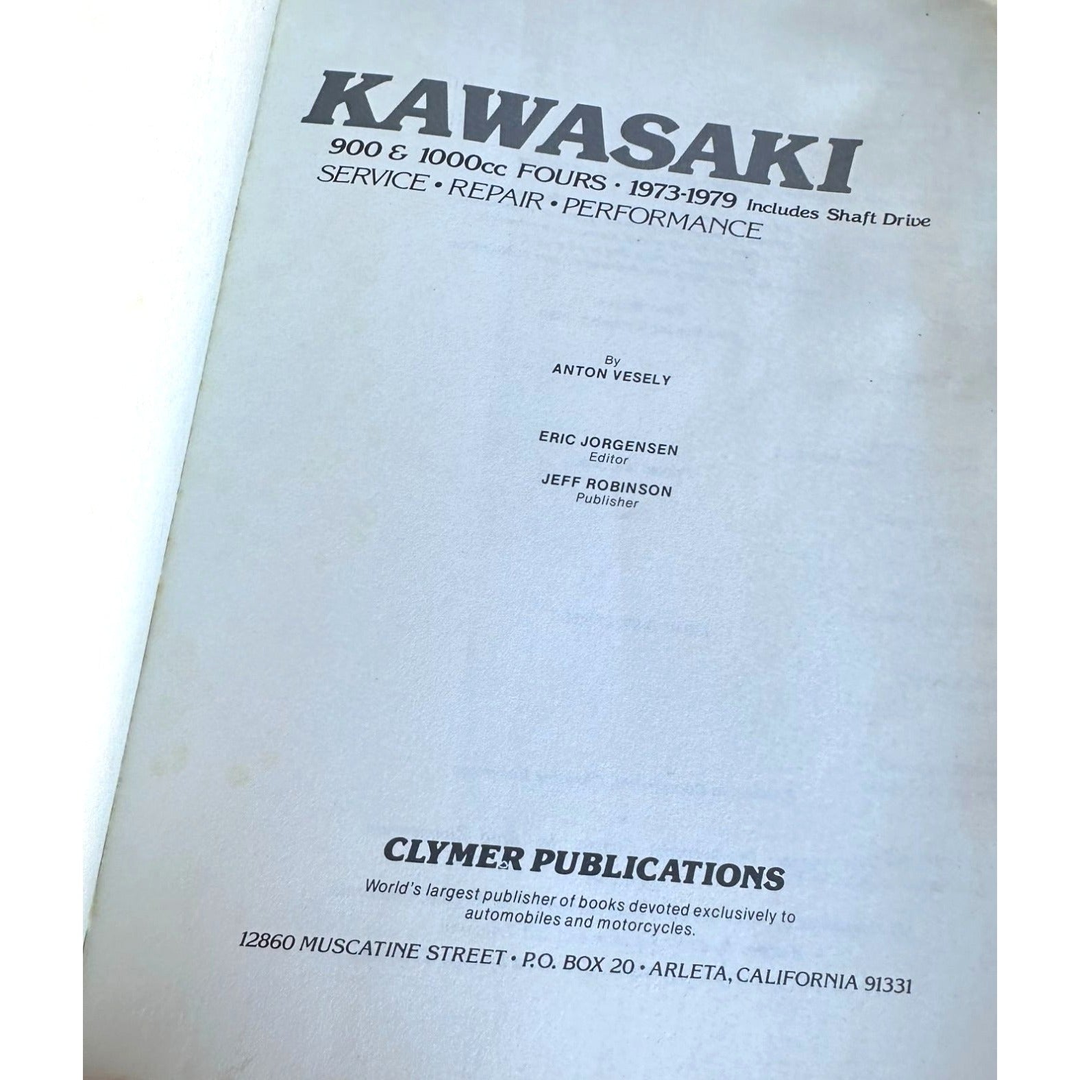 : 1973-1979 Kawasaki 900 & 1000cc Fours Clymer Service Repair Performance Manual M359 Kawasaki  A+ Stuff Auto Manual