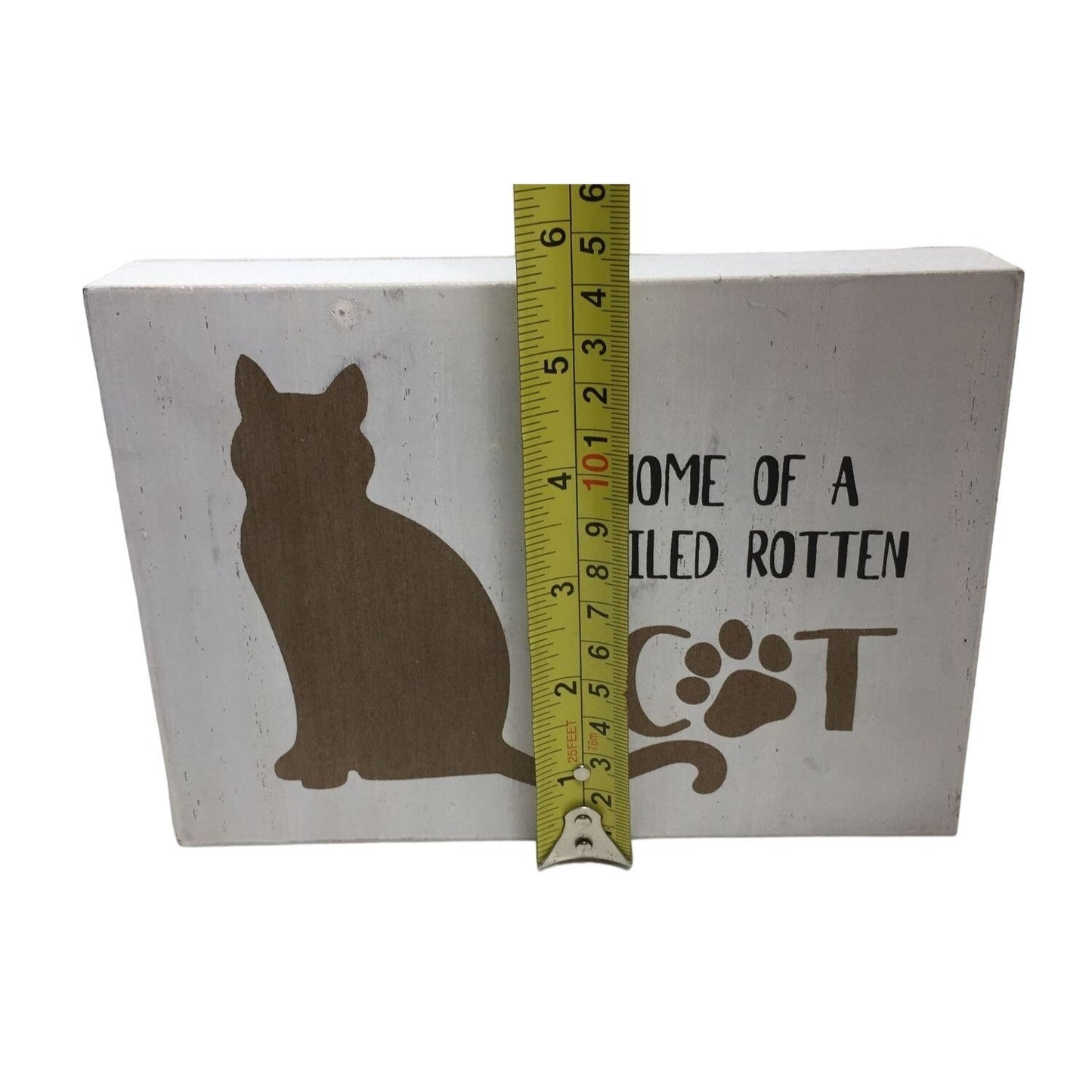 Home of a Spoiled Rotten Cat - Wooden Wall Hanging Decor - Cat Lover Gift