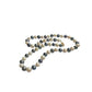 14kt Gold Hand Knotted 7mm Peacock Black (Bluish) & White Pearl Necklace 17"