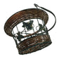 Decorative Metal Wire Basket w Wicker & Tall Handle - Metal Leaves - Unbranded - decorative home accents - A+ Stuff