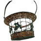Decorative Metal Wire Basket w Wicker & Tall Handle - Metal Leaves - Unbranded - decorative home accents - A+ Stuff