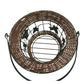 Decorative Metal Wire Basket w Wicker & Tall Handle - Metal Leaves - Unbranded - decorative home accents - A+ Stuff