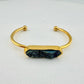 Denim Quartz Semi - Precious 18K Yellow Gold Ion Plated Bangle - Kinsley Armelle - A+ Stuff