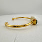 Denim Quartz Semi - Precious 18K Yellow Gold Ion Plated Bangle - Kinsley Armelle - A+ Stuff