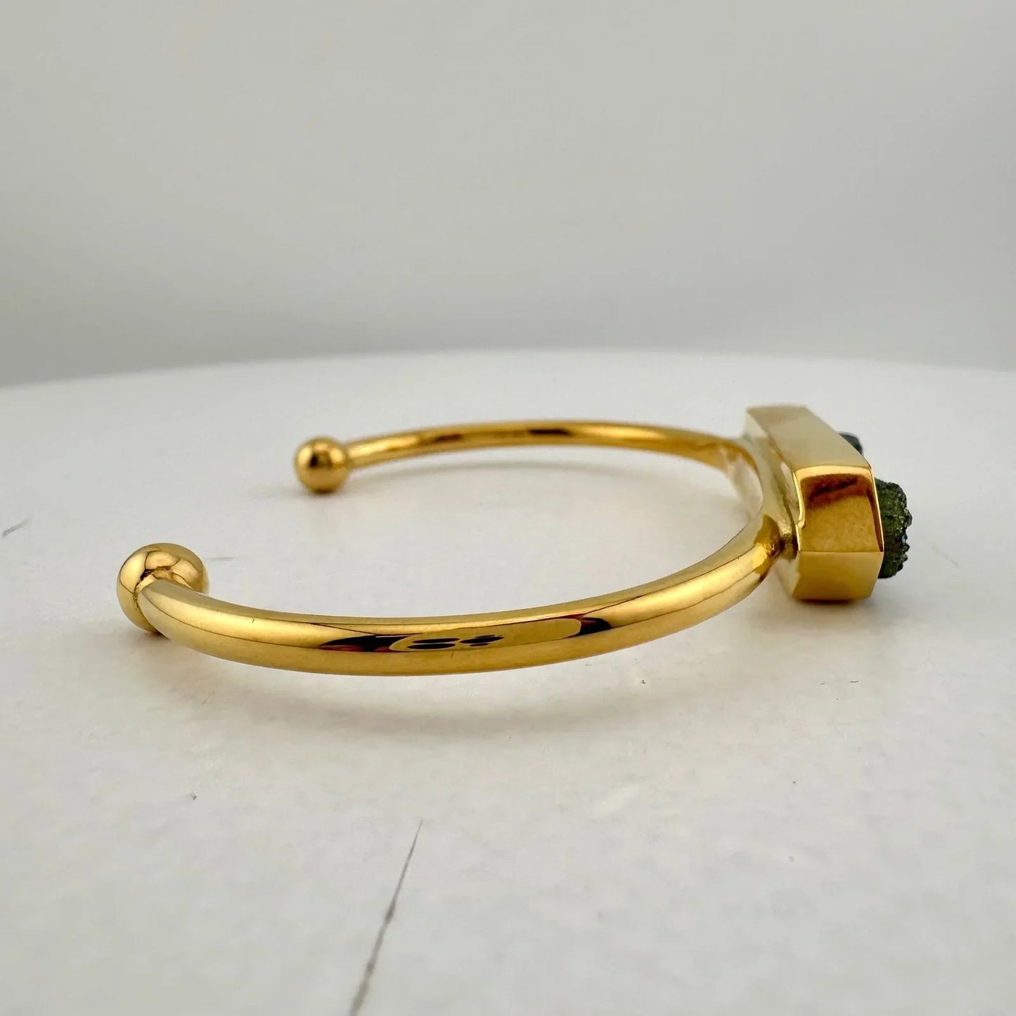 Denim Quartz Semi - Precious 18K Yellow Gold Ion Plated Bangle - Kinsley Armelle - A+ Stuff