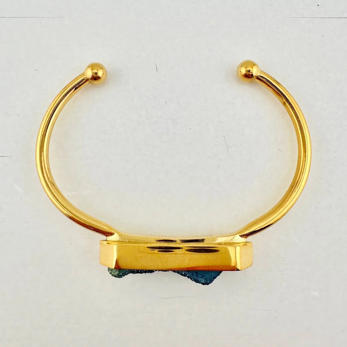 Denim Quartz Semi - Precious 18K Yellow Gold Ion Plated Bangle - Kinsley Armelle - A+ Stuff