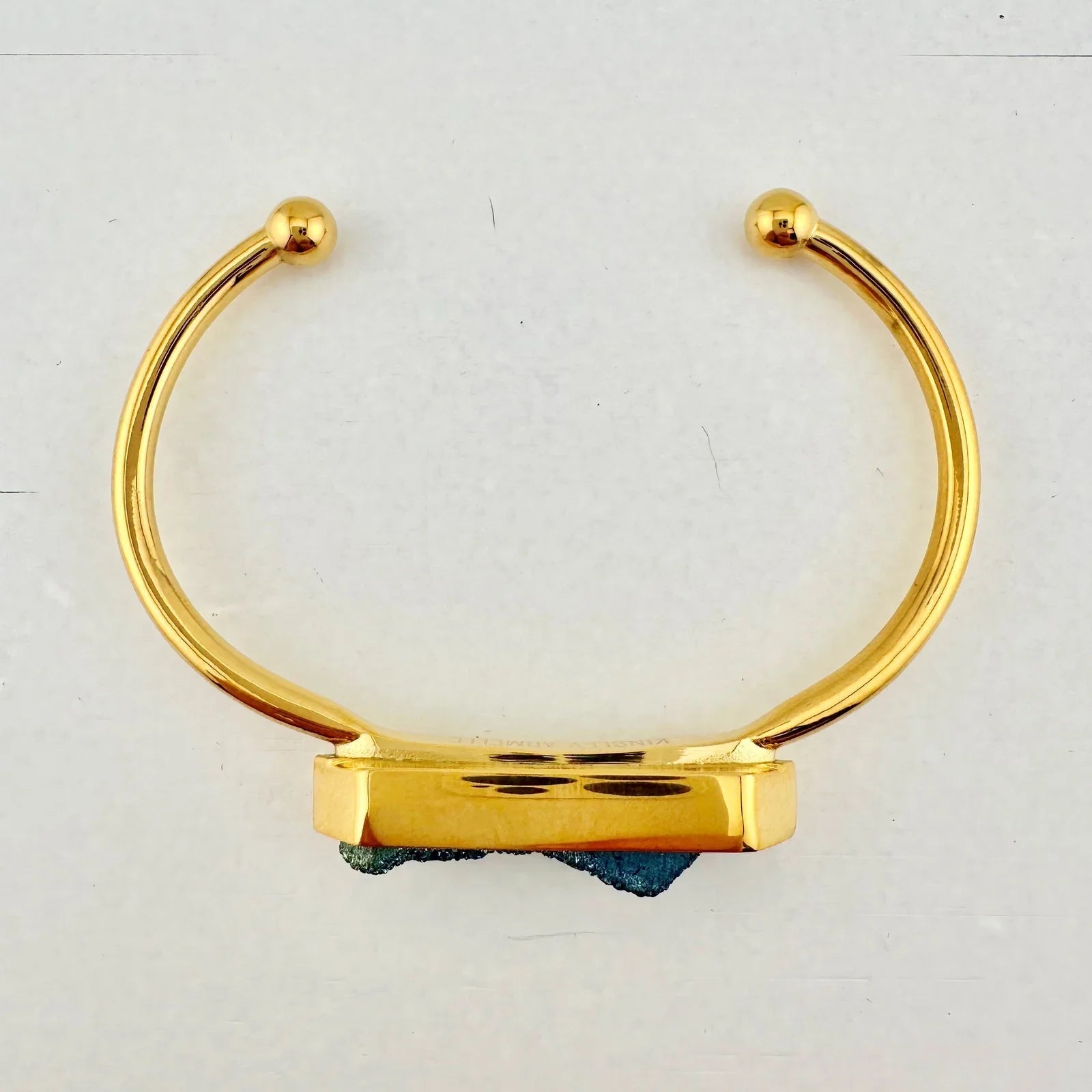 Denim Quartz Semi - Precious 18K Yellow Gold Ion Plated Bangle - Kinsley Armelle - A+ Stuff