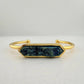 Denim Quartz Semi - Precious 18K Yellow Gold Ion Plated Bangle - Kinsley Armelle - A+ Stuff