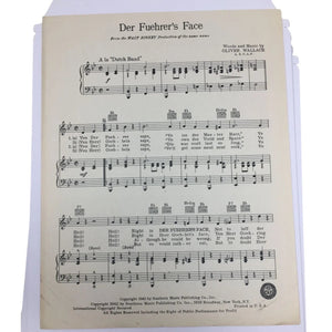 ''Der Fuehrer's Face'' Words and Music by Oliver Wallace