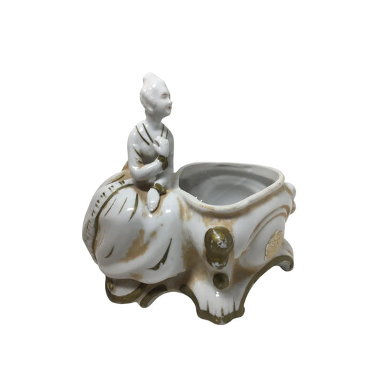 ''Dermay'' Vintage Victorian Lady With Floral Dress Porcelain Figurine Vase/Planter - dermay - Figurines - A+ Stuff