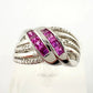 Detailed Lab Created Pink Sapphire and Sterling Ring - Size 7 - Unbranded - A+ Stuff