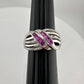 Detailed Lab Created Pink Sapphire and Sterling Ring - Size 7 - Unbranded - A+ Stuff