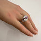 Detailed Lab Created Pink Sapphire and Sterling Ring - Size 7 - Unbranded - A+ Stuff