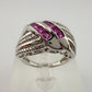 Detailed Lab Created Pink Sapphire and Sterling Ring - Size 7 - Unbranded - A+ Stuff