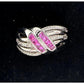 Detailed Lab Created Pink Sapphire and Sterling Ring - Size 7 - Unbranded - A+ Stuff