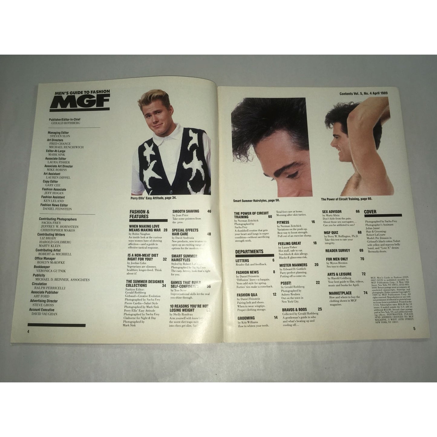 MGF MEN’S GUIDE TO FASHION MAGAZINE April 1989