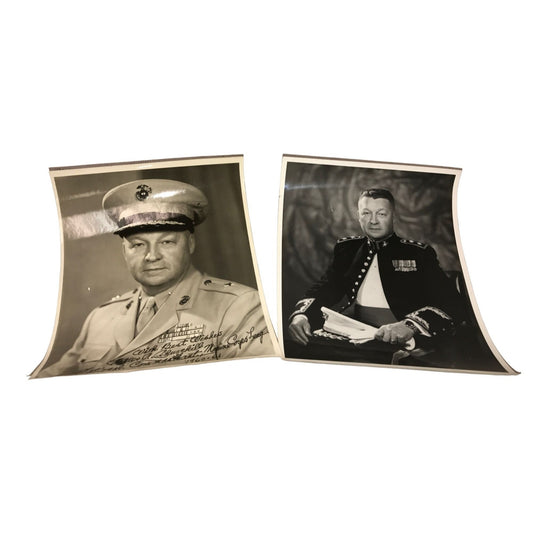 Pair of photos - one Signed Photo - Major General Walter Churchill - churchills market - Toledo person