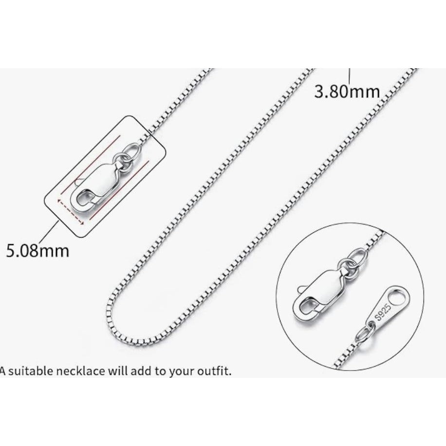 Longer Chain - Solid 925 Sterling Silver Chain Necklace for Women Girls, 0.8mm Box Chain Lobster Claw Clasp-Super Thin & Strong Necklace