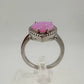 Vibrant Pink Opal Teardrop Ring - Size 7