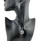 Elegant 1/2 Ct Black and White Diamond Sheath Pendant in Sterling Silver with Chain