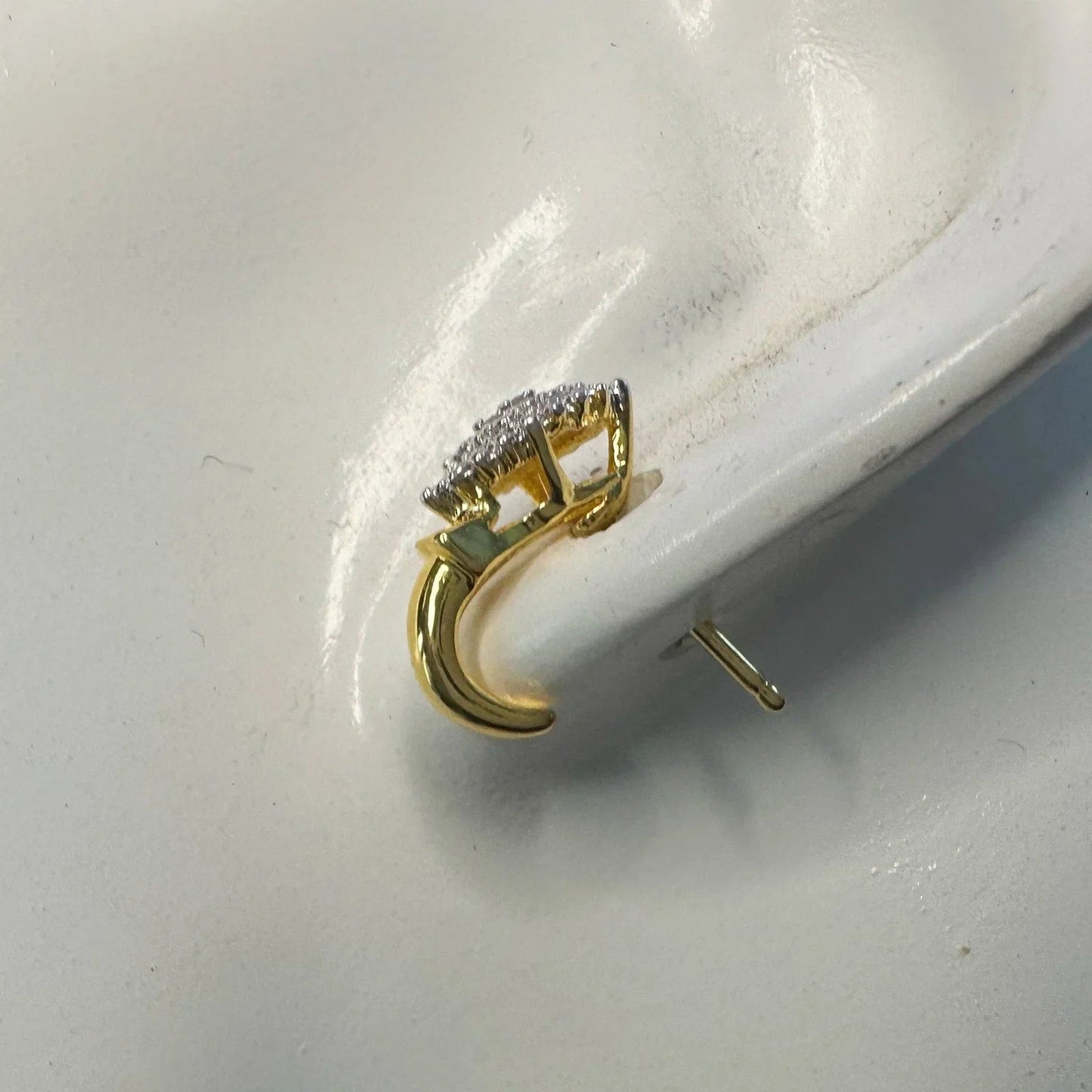 Diamond Accented Marquise Cluster Earrings 14kt Gold plate - Unbranded - A+ Stuff