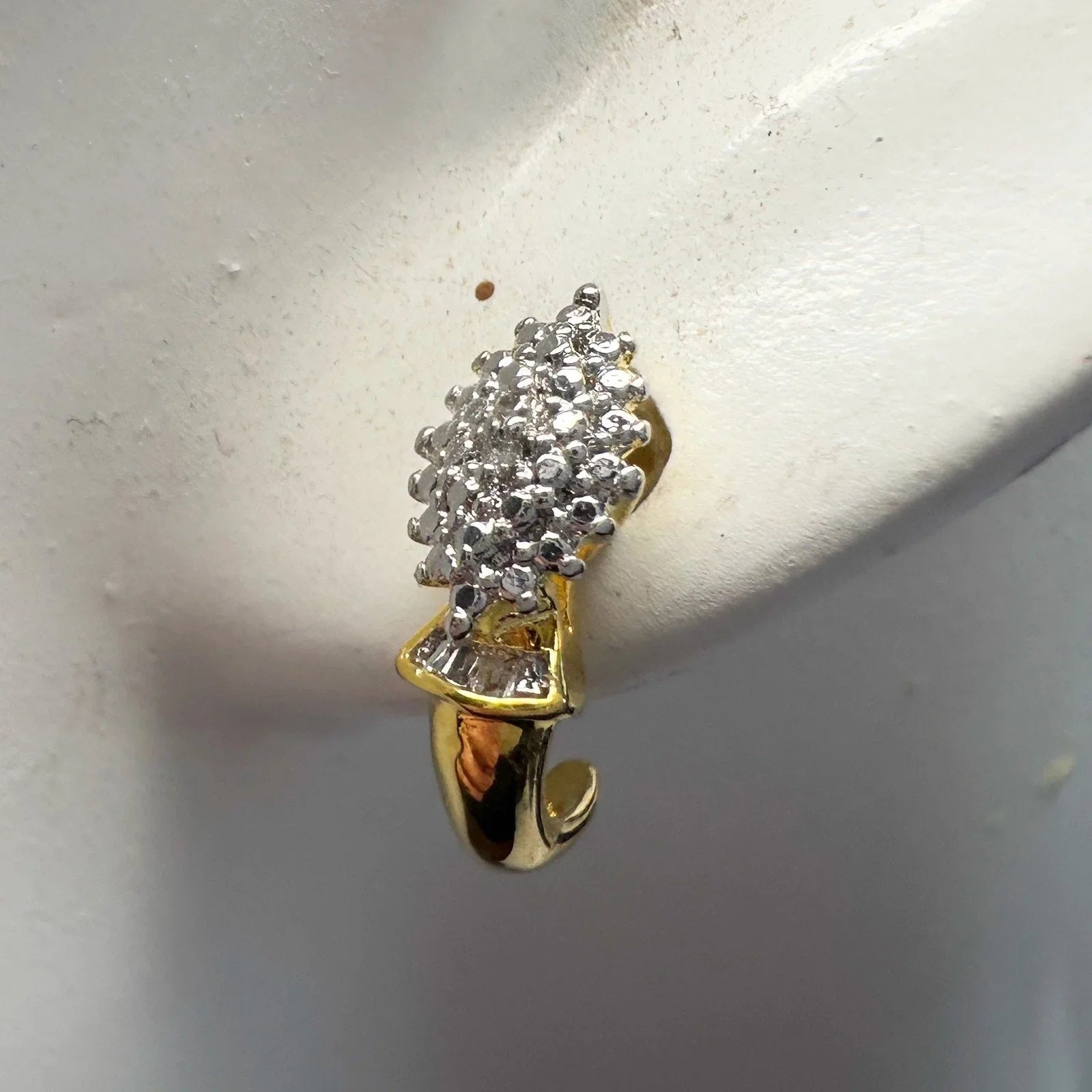 Diamond Accented Marquise Cluster Earrings 14kt Gold plate - Unbranded - A+ Stuff