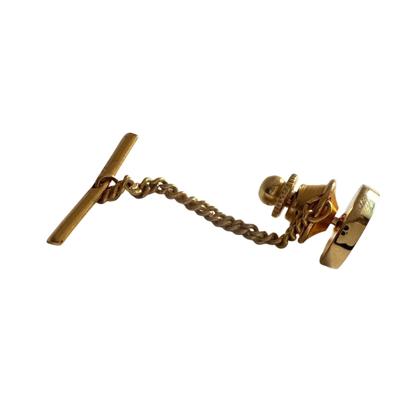 Dior Men's Two Tone Tie Pin - Textured Oval with Logo - Dior - Tie Pin - A+ Stuff