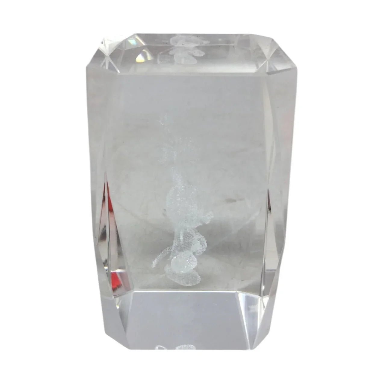 Disney Mickey Mouse 3D Laser Etched Hologram Crystal Clear Glass Paperweight - A+ Stuff - Collectibles - A+ Stuff