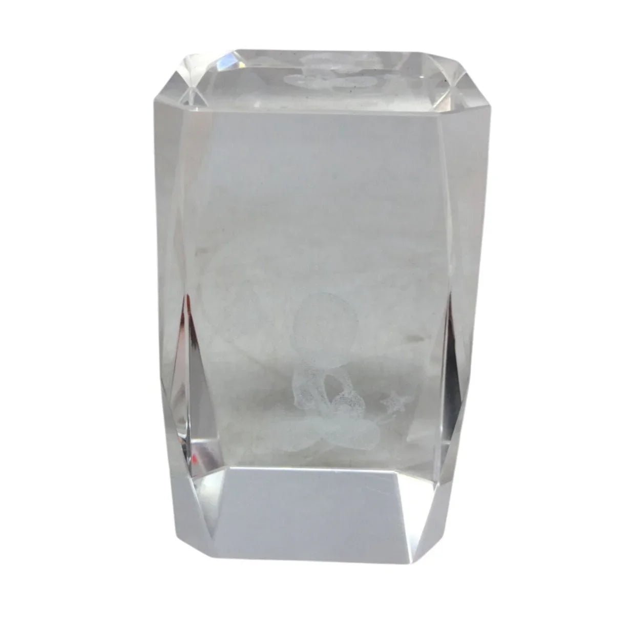 Disney Mickey Mouse 3D Laser Etched Hologram Crystal Clear Glass Paperweight - A+ Stuff - Collectibles - A+ Stuff