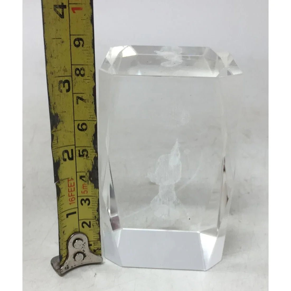Disney Mickey Mouse 3D Laser Etched Hologram Crystal Clear Glass Paperweight - A+ Stuff - Collectibles - A+ Stuff