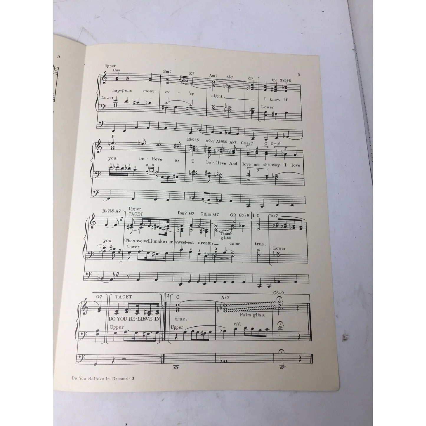 ''Do You Believe in Dreams'' Vintage Sheet Music - A+ Stuff - sheet music - A+ Stuff