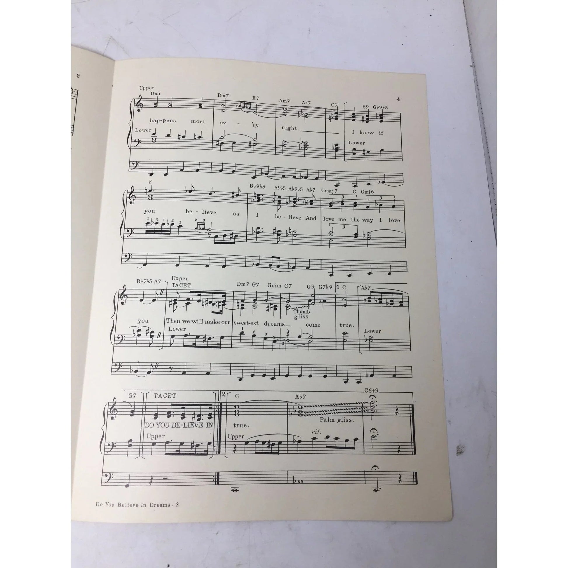 ''Do You Believe in Dreams'' Vintage Sheet Music - A+ Stuff - sheet music - A+ Stuff