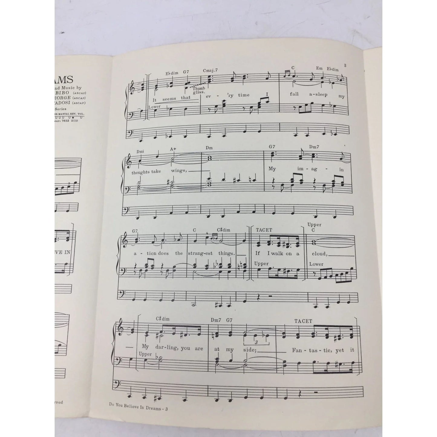 ''Do You Believe in Dreams'' Vintage Sheet Music - A+ Stuff - sheet music - A+ Stuff