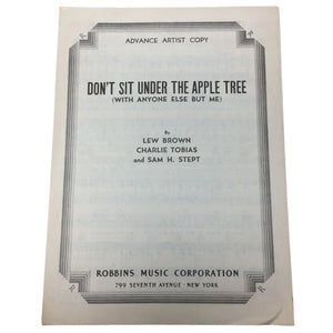 ''Don't Sit Under The Apple Tree (With Anyone Else But Me)''