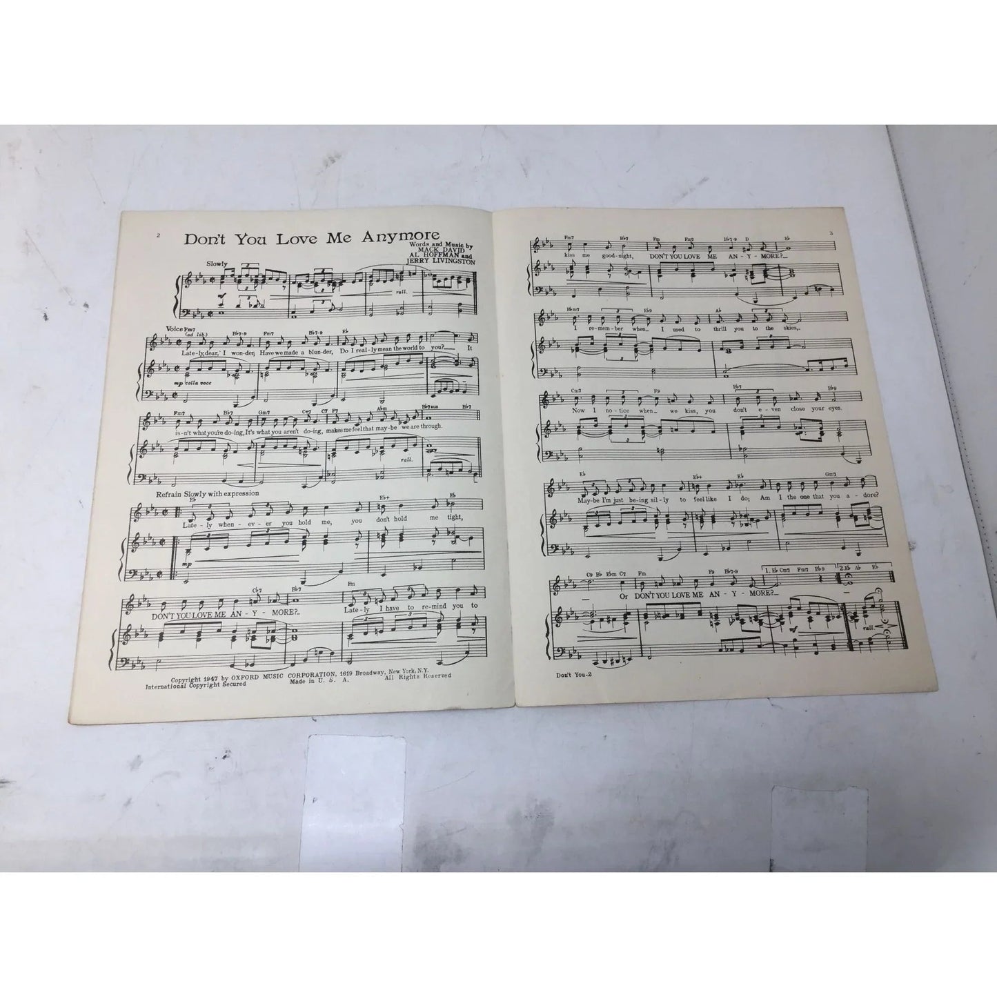 Don't You Love Me Anymore by Mack David, Al Hoffman and Jerry Livingston - A+ Stuff - sheet music - A+ Stuff