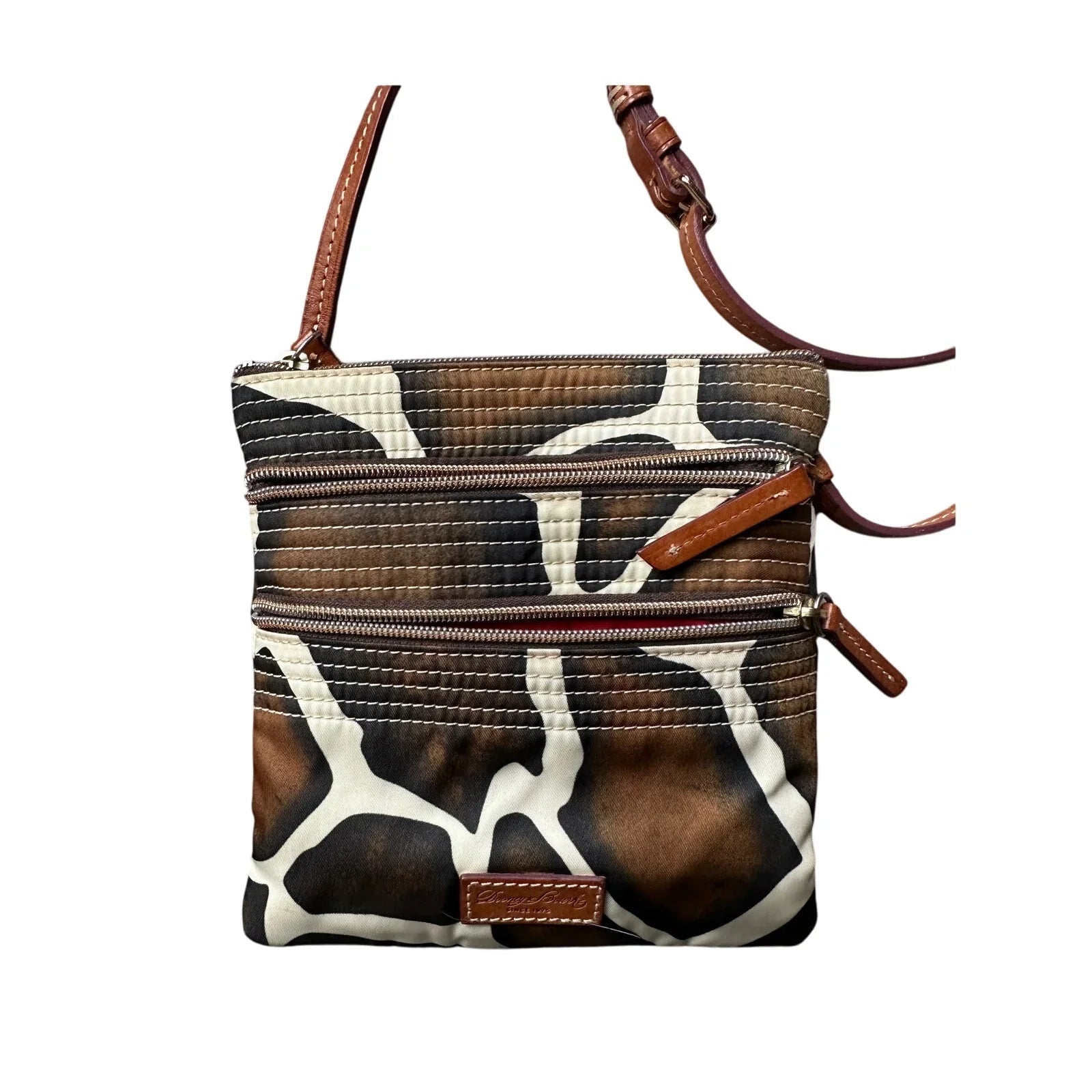 Dooney & Bourke Giraffe Print Triple Zip Nylon Crossbody Bag - Dooney & Bourke - Crossbody Bag - A+ Stuff