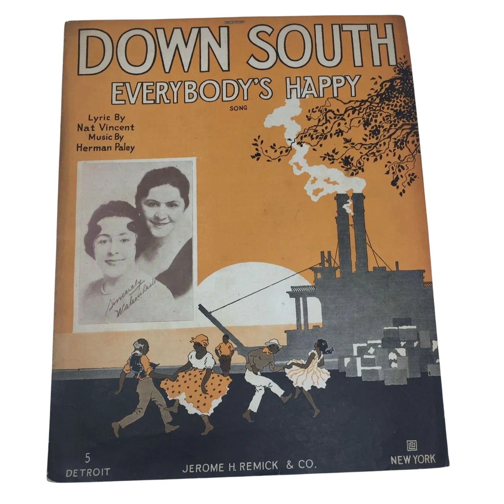 Down South Everybody’s Happy Song by Nat Vincent and Herman Paley - A+ Stuff - SHEET MUSIC - A+ Stuff