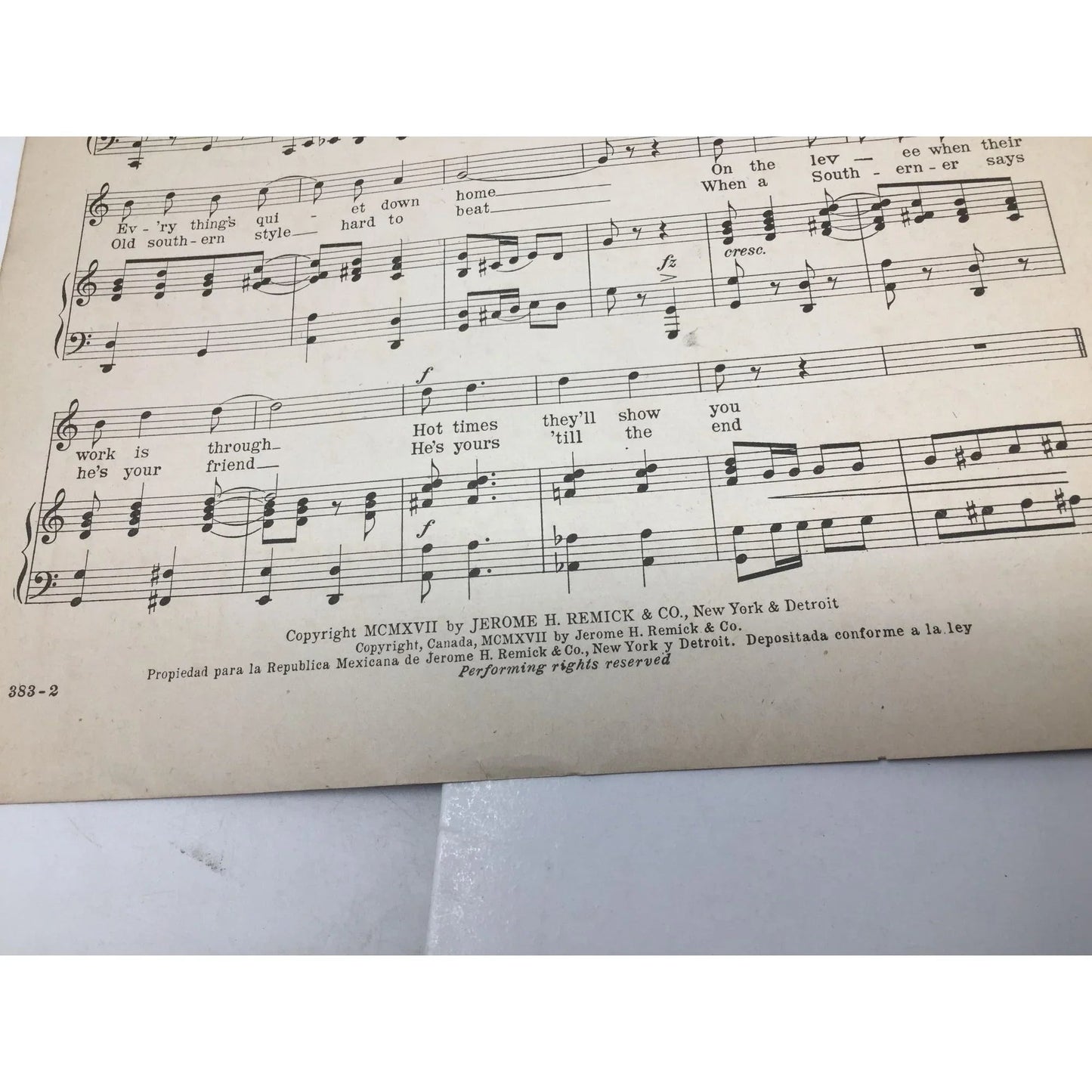 Down South Everybody’s Happy Song by Nat Vincent and Herman Paley - A+ Stuff - SHEET MUSIC - A+ Stuff
