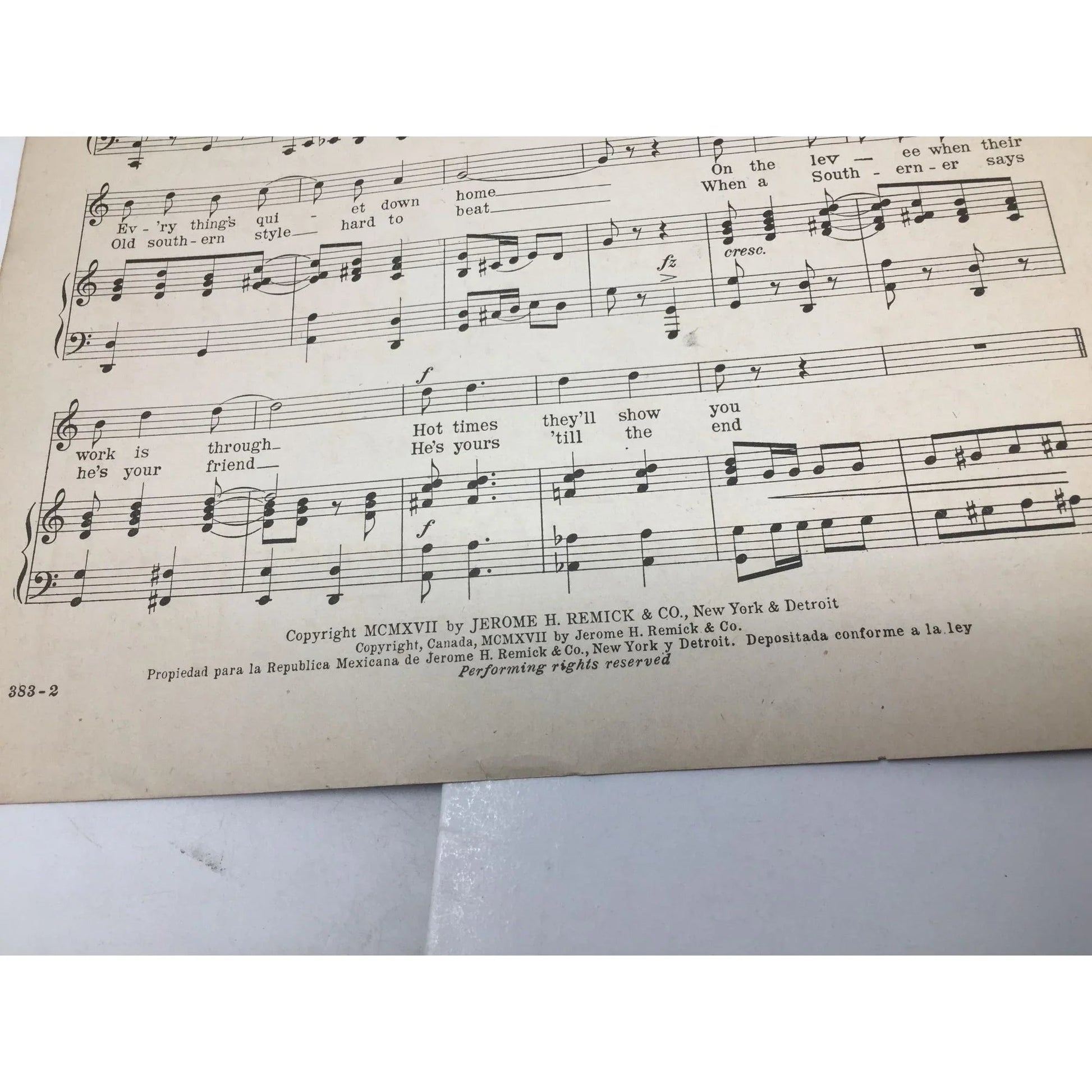 Down South Everybody’s Happy Song by Nat Vincent and Herman Paley - A+ Stuff - SHEET MUSIC - A+ Stuff