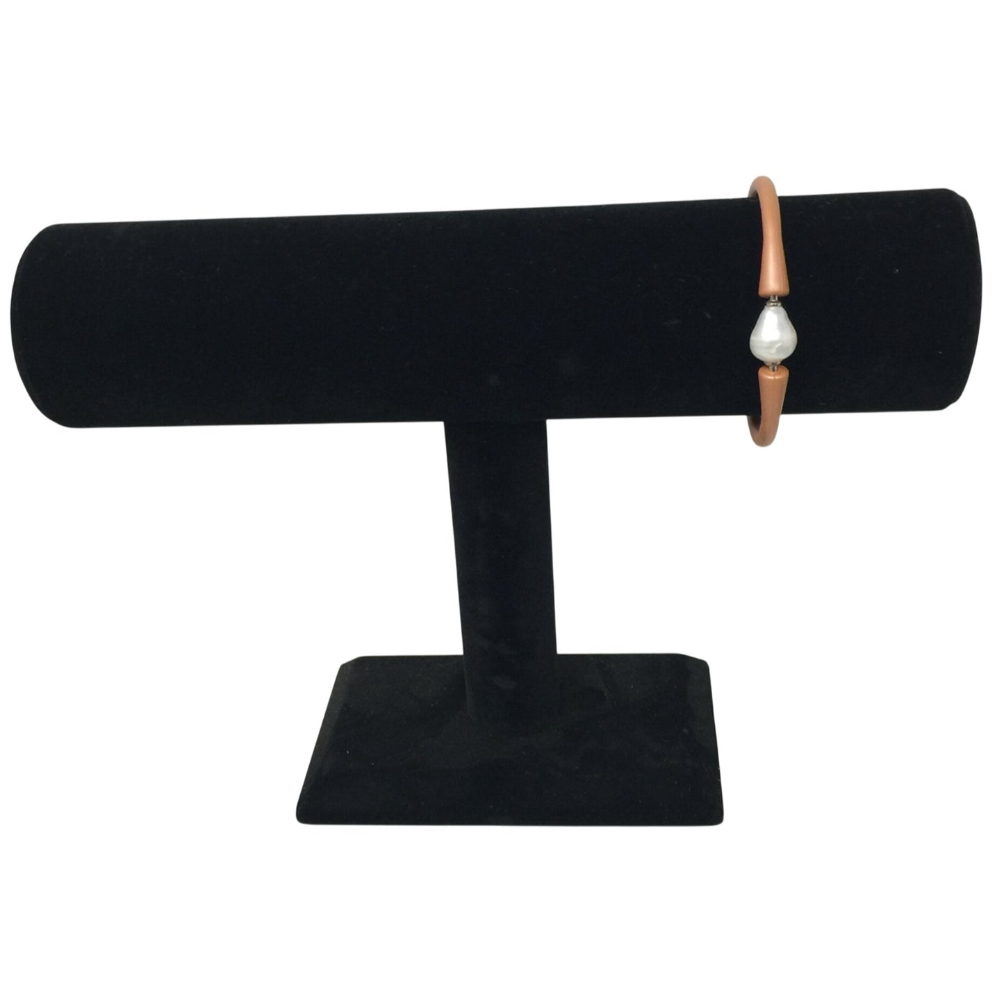 Bali Freshwater Pearl Silicone Bracelet in Metallic Bronze