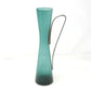UNIQUE Greenish TEAL Glass PITCHER with Metal Handle Hourglass --  A+ Stuff Serving Pitchers & Carafes