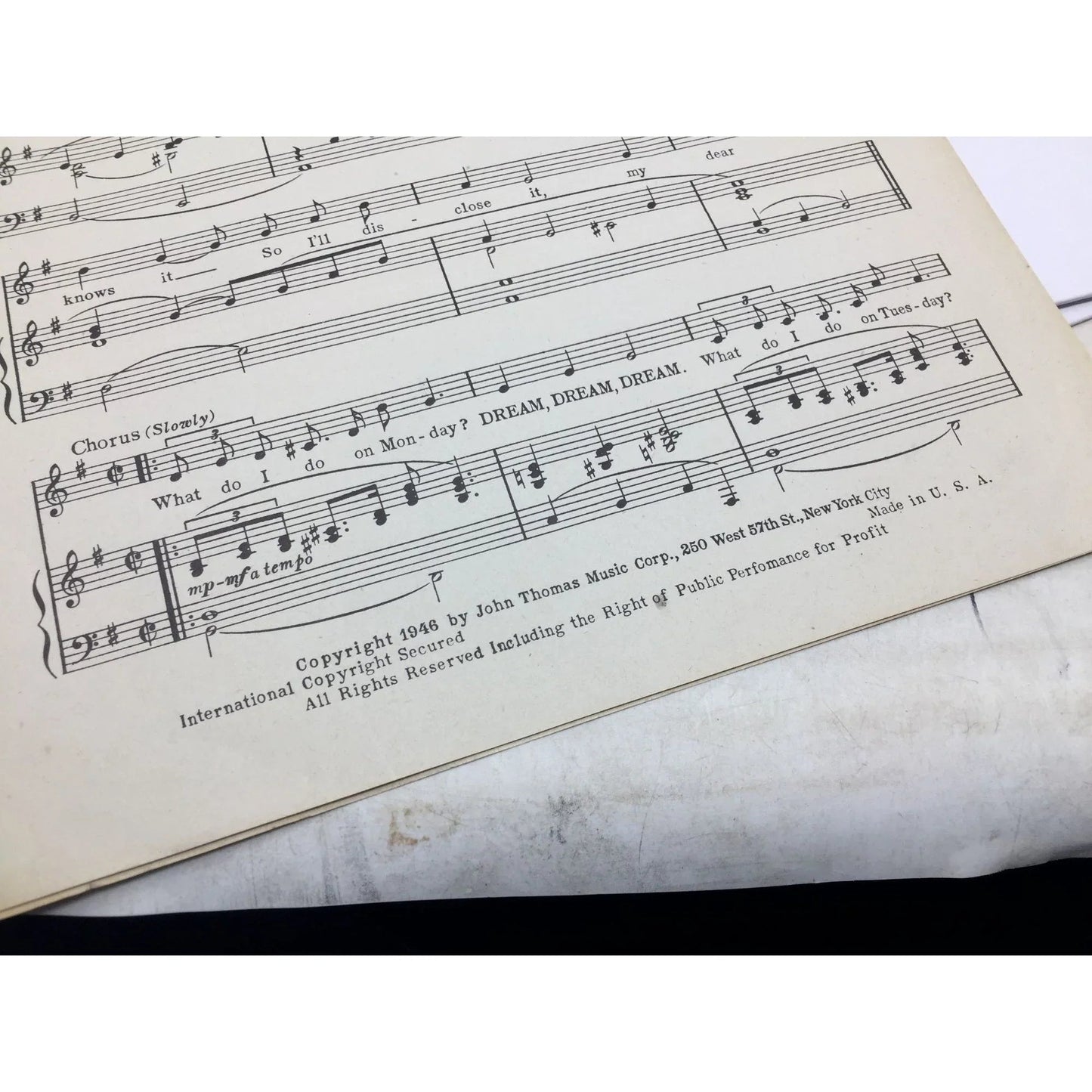 '''Dream Dream Dream'' Words & music by John Redmond & Lou Ricca - A+ Stuff - SHEET MUSIC - A+ Stuff
