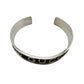 Gucci Black Leather GG Logo Sterling Silver Bangle Bracelet - Vintage!