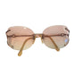 YSL - Yves Saint Laurent Amber / Rose Colored Rimless Sunglasses with Case