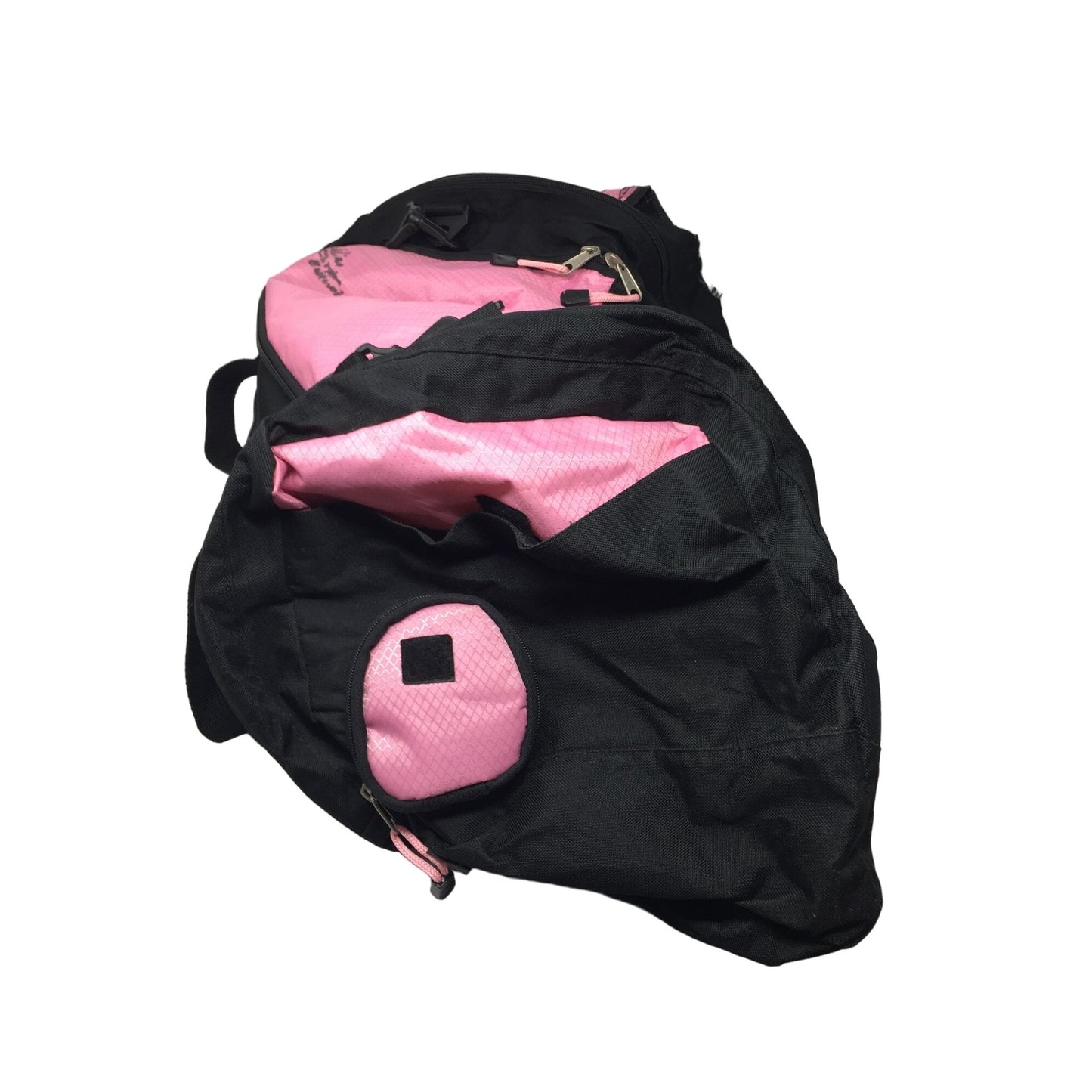 Starter Pink and Black Zippered Duffle Bag With Handles and Pockets