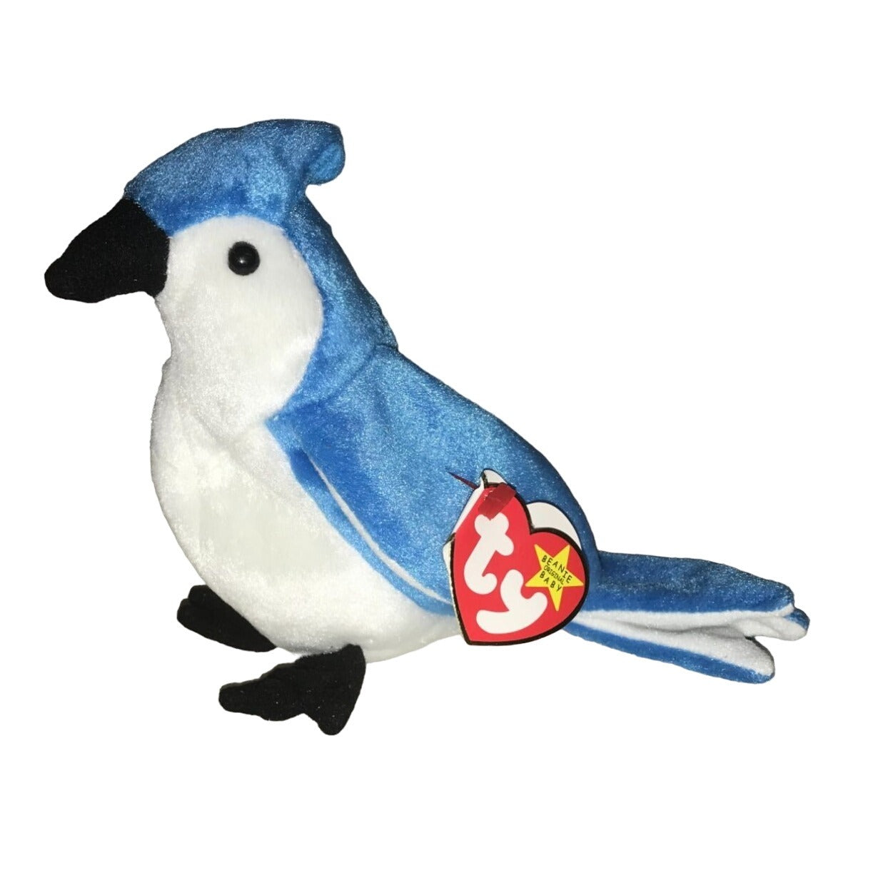 Vintage 1998 TY Beanie Original Baby Blue Jay Bird Named Rocket