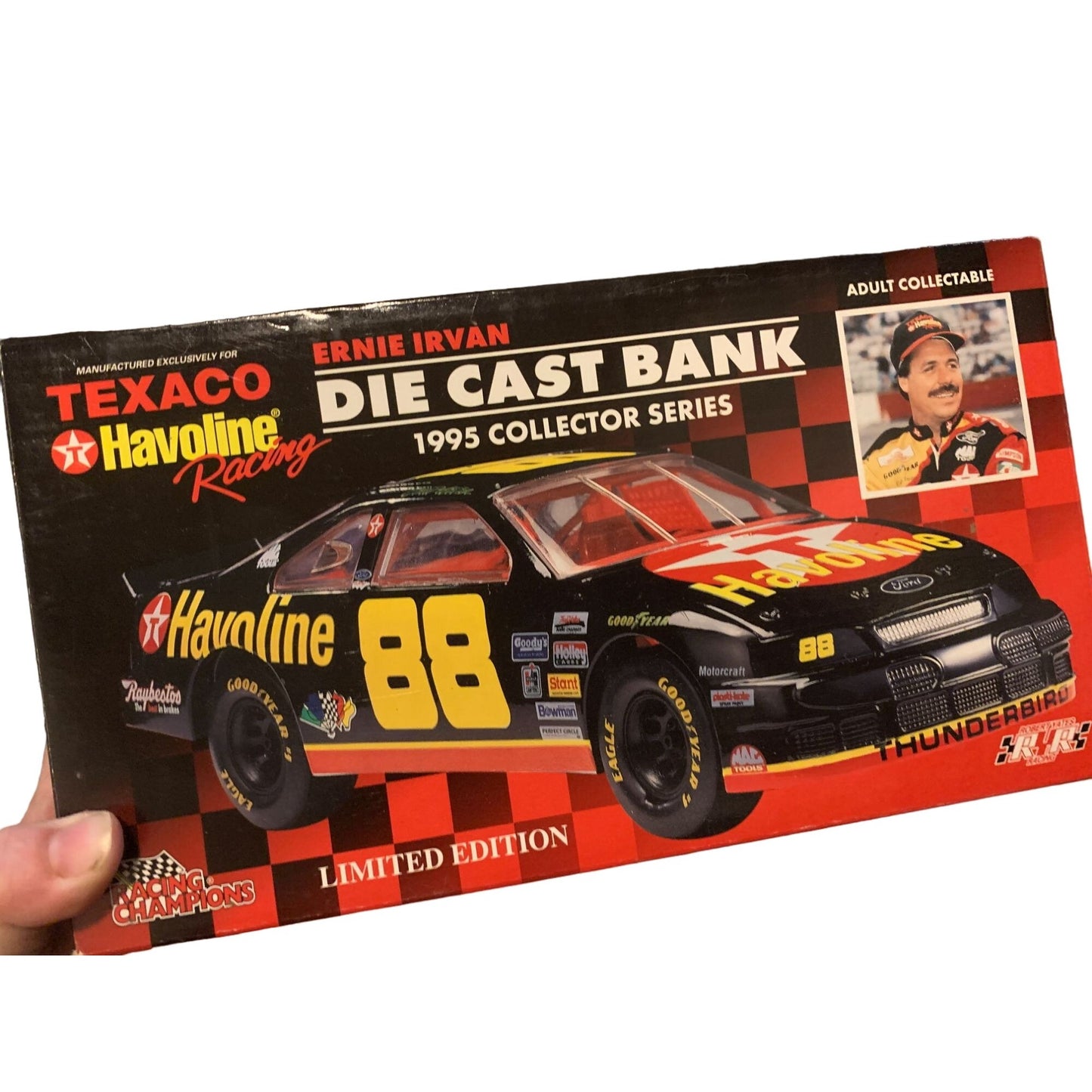 Ernie Irvan Diecast Race Car Bank 1995 Collector Series Limited Edition Adult Collectable