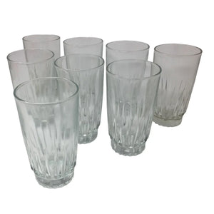 Set of 8 Clear Glass Drinking Glasses- Each glass is about 6 by 3 inches