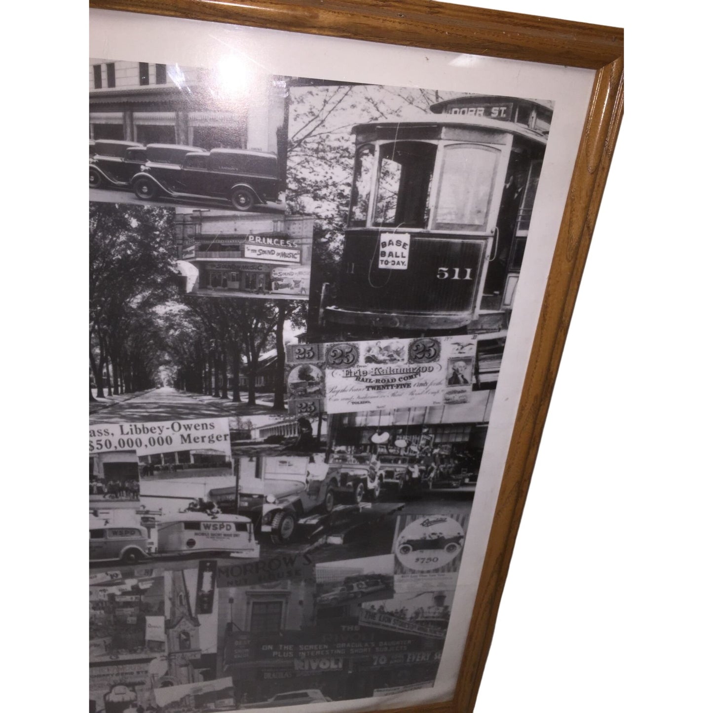 A SENTIMENTAL JOURNEY Framed Black/White History Poster/Art Collage Of Toledo Ohio