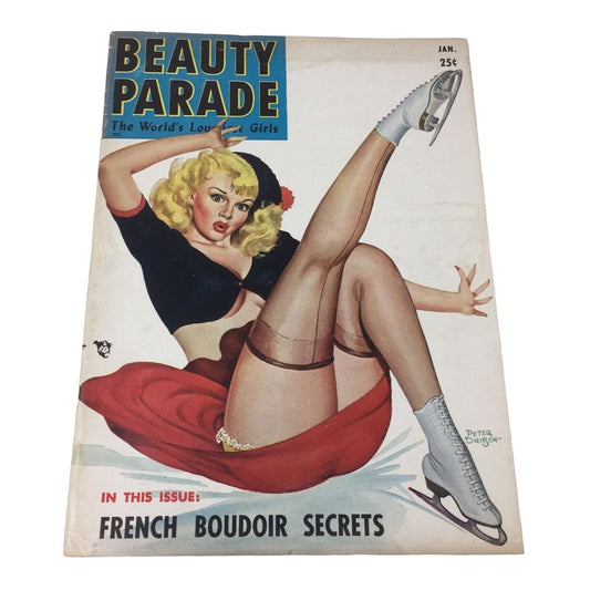 Beauty Parade Magazine January 1952 -  Classic Pulp Pin-up Beauty Collectible - Ice Skater Cover - GREAT FIND!